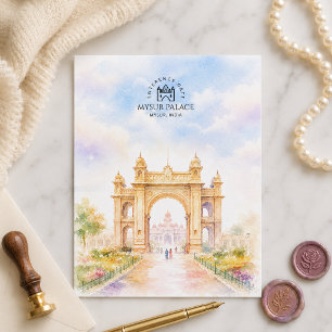 Mysur Palace Enterence Gate India   Travel Art Holiday Postcard