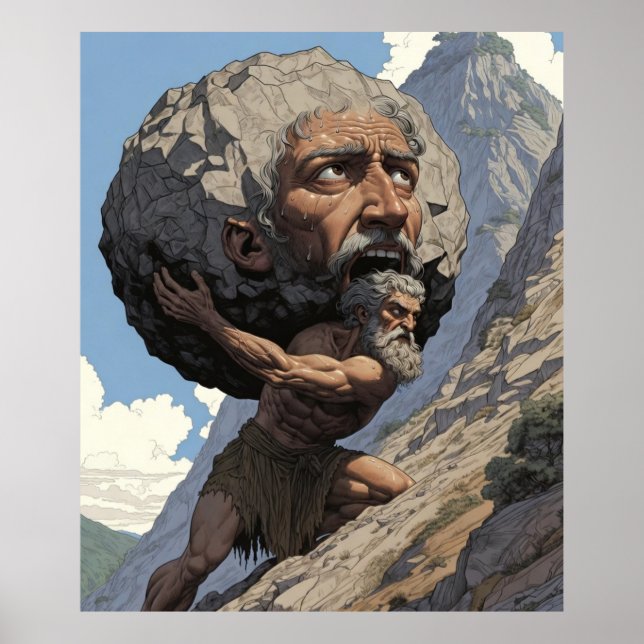 Myth of Sisyphus | Eternal Struggle and Strength A Poster (Front)