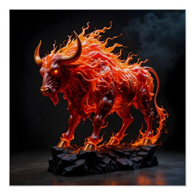Mythic Fire Bull Poster (Front)