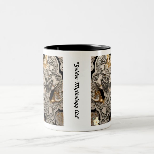 "Mythic Golden Dreamscape" Two-Tone Coffee Mug (Center)
