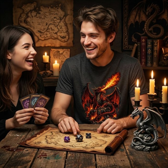 Mythic Realms Fire Dragon Graphic T-Shirt (Creator Uploaded)