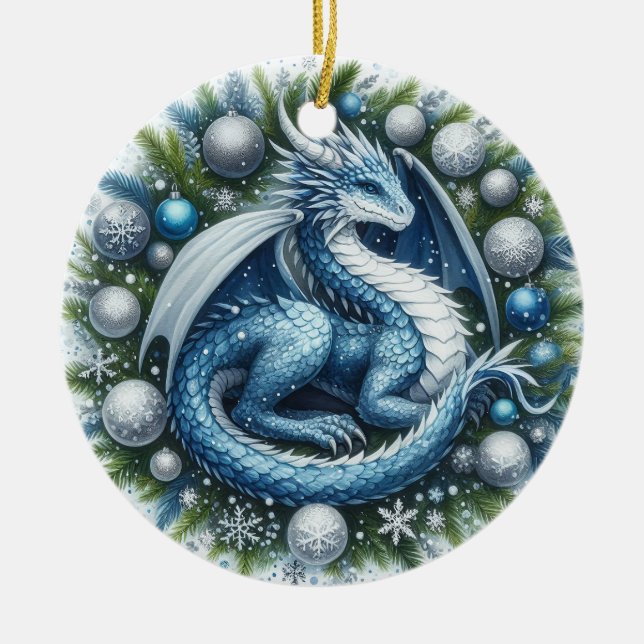 Mythic Wreathkeepers of Winter Ceramic Ornament (Front)