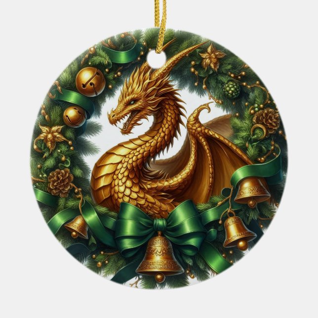 Mythic Wreathkeepers of Winter Ceramic Ornament (Front)