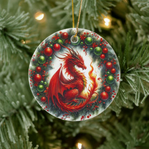 Mythic Wreathkeepers of Winter Ceramic Ornament