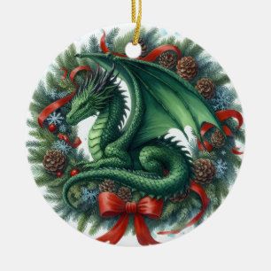 Mythic Wreathkeepers of Winter Ceramic Ornament