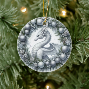 Mythic Wreathkeepers of Winter Ceramic Ornament