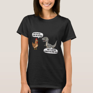 Mythical And Prehistoric Funny Chicken Vs Cartoon T-Shirt