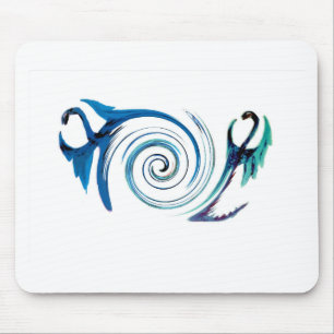Mythical Animal Blue Dragons Mouse Pad