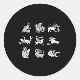 Mythical Beasts Classic Round Sticker