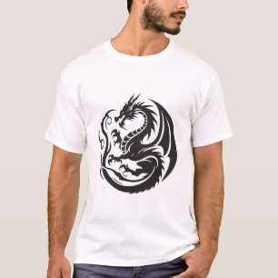 Mythical Black Dragon Tattoo T-Shirt