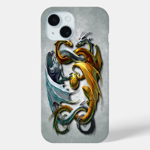 Mythical Celtic Dragons Fantasy Tattoo Art iPhone 15 Case