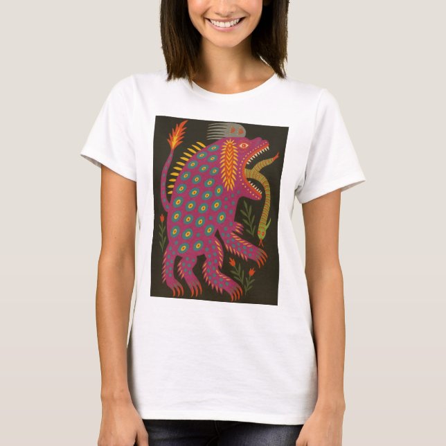 Mythical Creature Folk Art Print T-Shirt (Front)