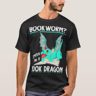 Mythical Creature Reading Bookworm Book Dragon T-Shirt