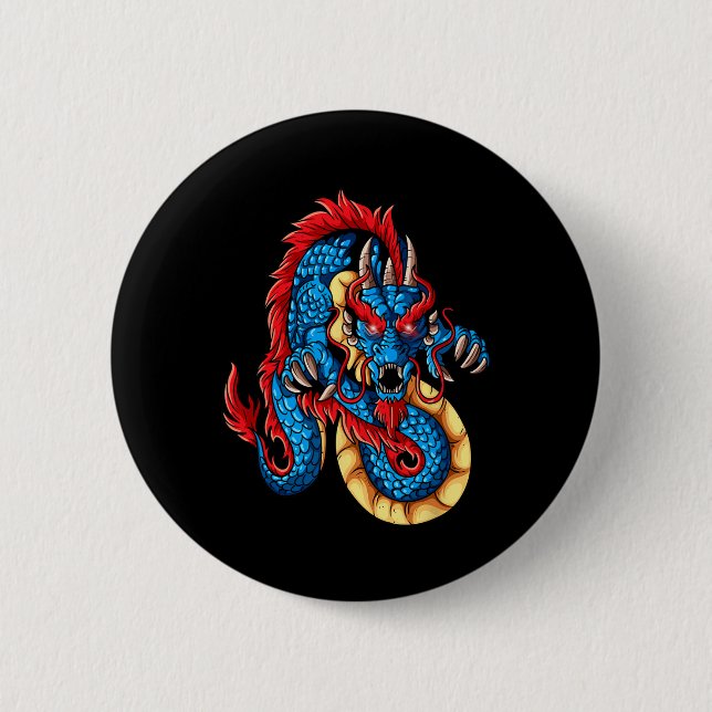 Mythical Creatures China New Year Chinese New Year 6 Cm Round Badge (Front)