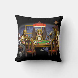 Mythical Creatures Playing Poker Cushion