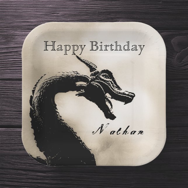 Mythical Dragon Birthday Paper Plate (Creator Uploaded)