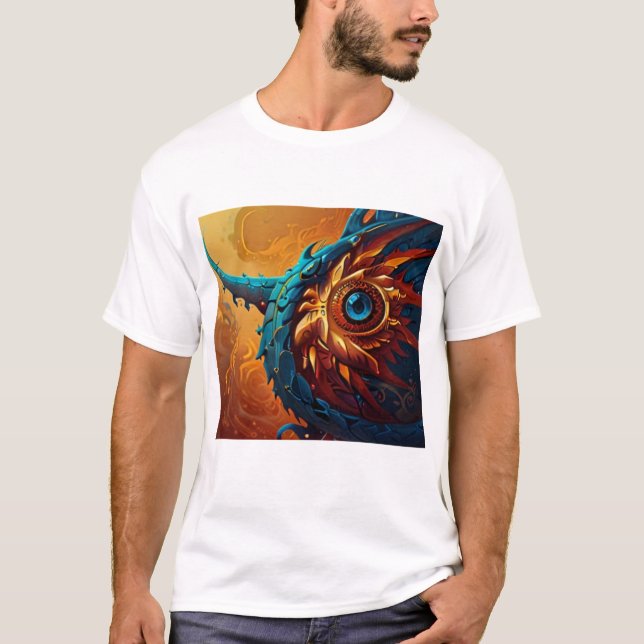 "Mythical Dragon Eye T-Shirt – Vibrant Fantasy Art (Front)