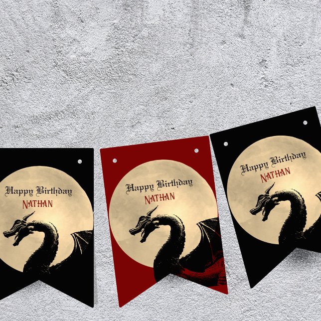 Mythical Dragon Personalised Birthday Bunting (Creator Uploaded)