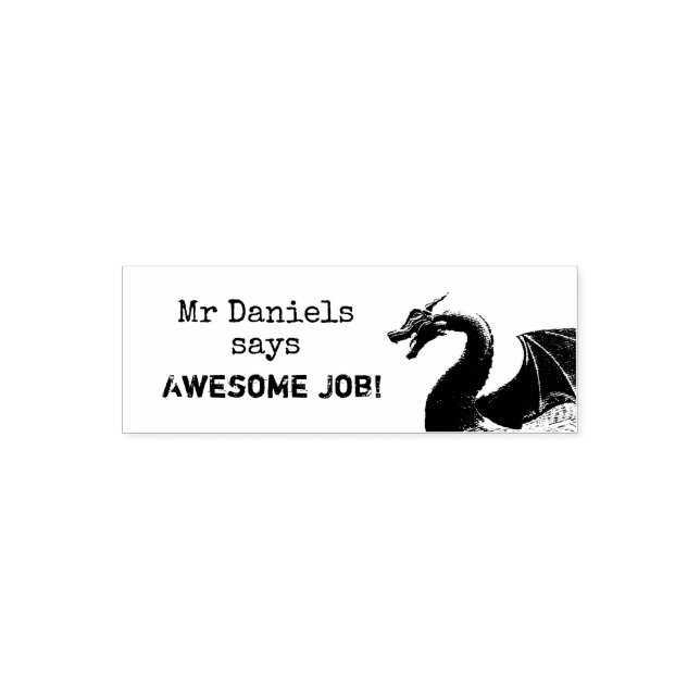 Mythical Dragon Teachers Awesome Job Self-inking Stamp (Design)