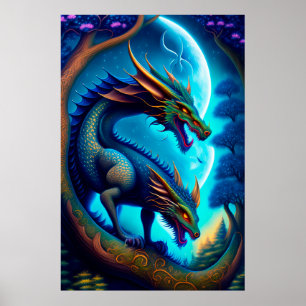 Mythical Dragons Poster