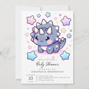 Mythical Enchanted Dinosaur Baby Shower Invitation