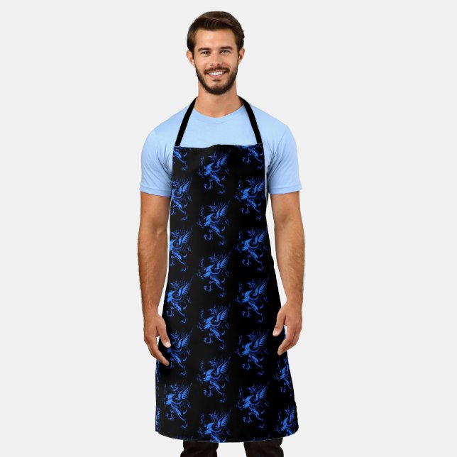 Mythical Fantasy Blue Griffin Apron (Worn)