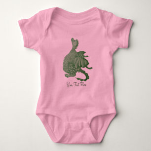 mythical fantasy creature cute green dragon baby bodysuit