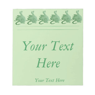 mythical fantasy creature cute green dragon notepad