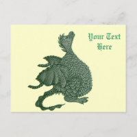 mythical fantasy creature cute green dragon