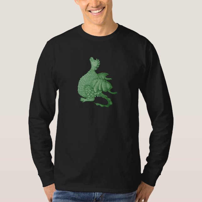 mythical fantasy creature cute green dragon T-Shirt (Front)