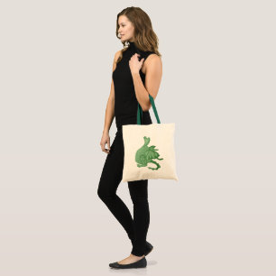 mythical fantasy creature cute green dragon tote bag