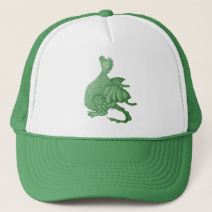 mythical fantasy creature cute green dragon trucker hat