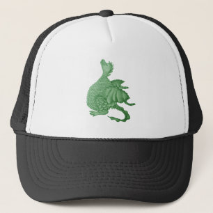mythical fantasy creature cute green dragon trucker hat