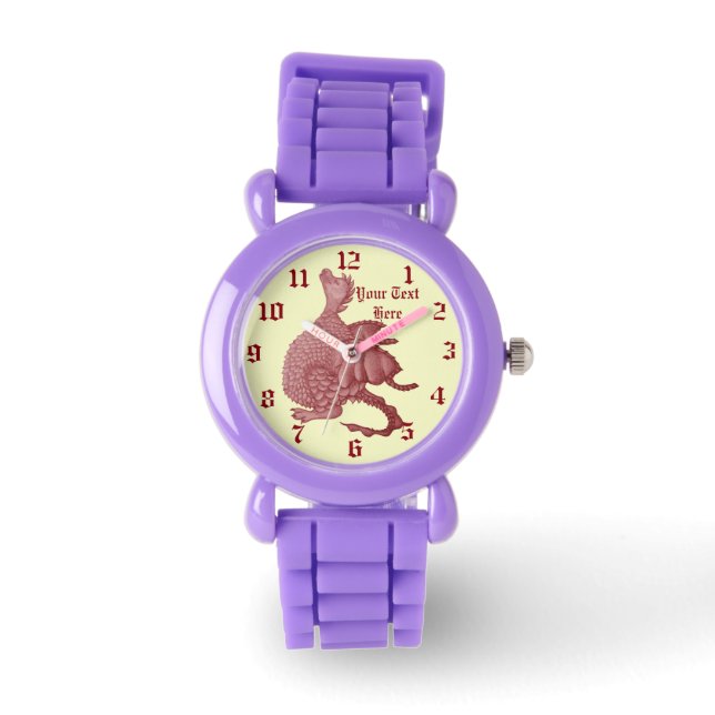 mythical fantasy creature cute red dragon watch (Front)