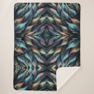 Mythical Feathers Sherpa Blanket