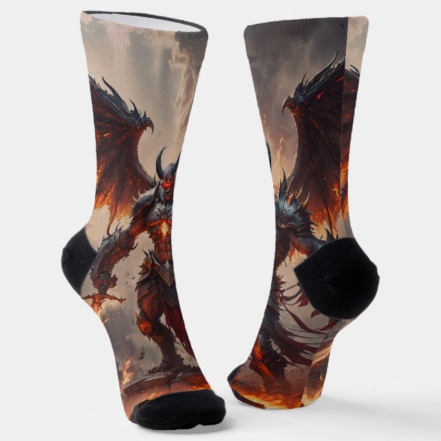 Mythical Fiery Demon Socks (Angled)