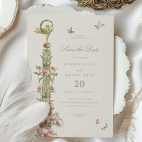 Mythical Garden Save the Date Golden Elegance