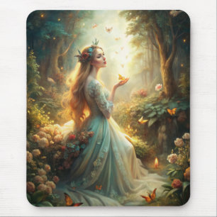 Mythical Girl in Forest Setting Mouse Pad