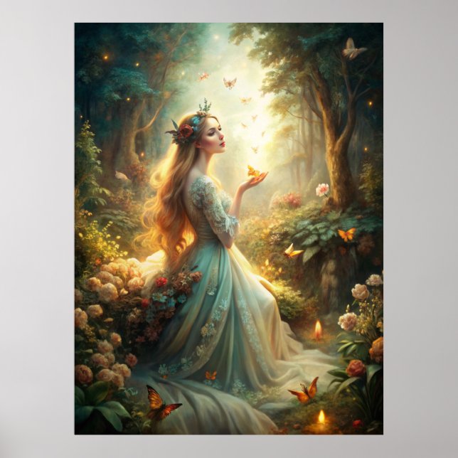 Mythical Girl in Forest Setting Poster (Front)