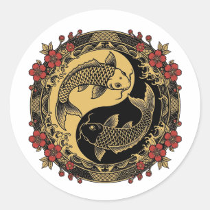 Mythical Imperial Chinese Dragon Relief Round Orna Classic Round Sticker