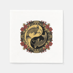 Mythical Imperial Chinese Dragon Relief Round Orna Napkin