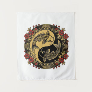 Mythical Imperial Chinese Dragon Relief Round Orna Tapestry