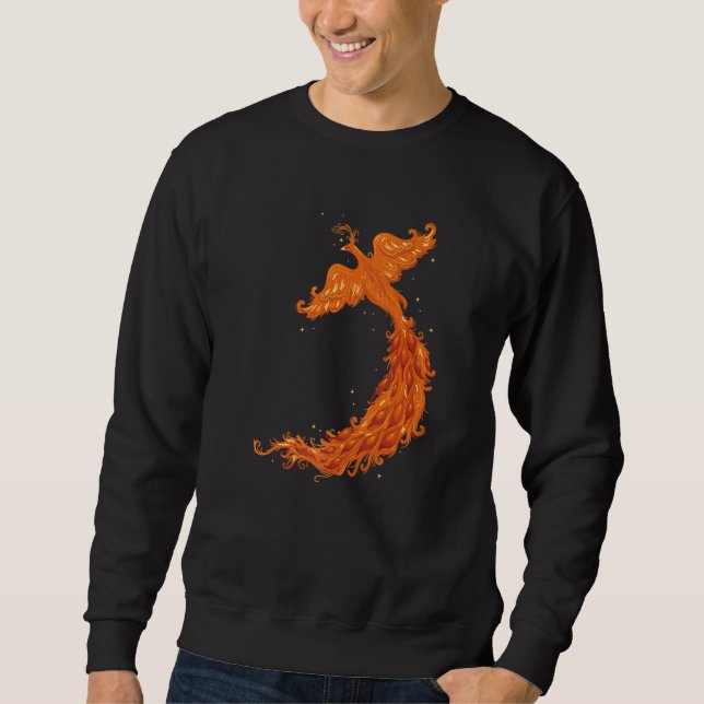 Mythical Legend Flying Phoenix Flames Mythologist  Sweatshirt (Front)