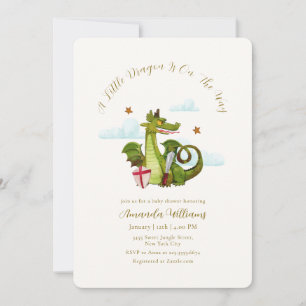Mythical Little Dargon Cloud Star Baby Shower Invitation