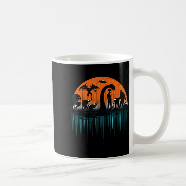 Mythical Loch Ness Bigfoot Mothman Aliens Funny Cr Coffee Mug (Right)