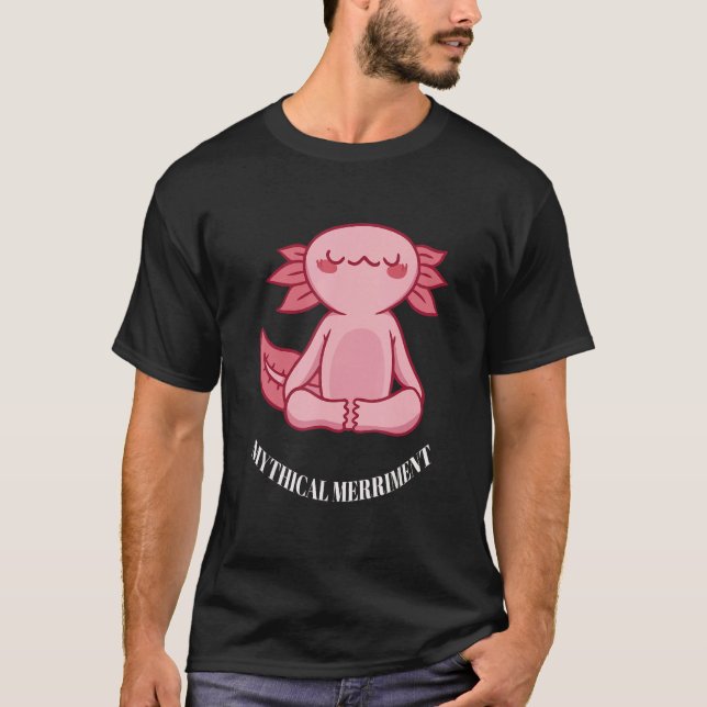 Mythical Merriment Cute Funny Yoga Dragon Designs  T-Shirt (Front)