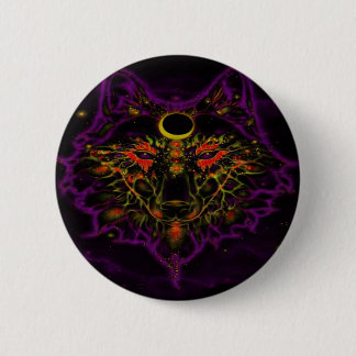 Mythical Neon Purple Wolf 6 Cm Round Badge