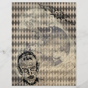 Mythical Owl Halloween Ephemera Paper page No2