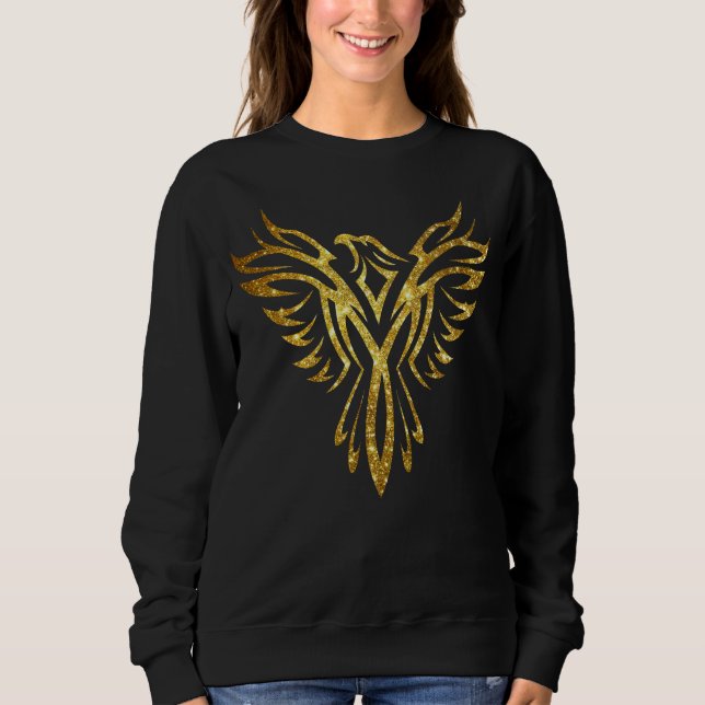 Mythical Phoenix Bird Rising Logo (Faux Gold) Sweatshirt (Front)