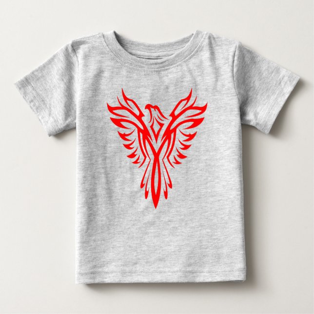 Mythical Phoenix Bird Rising Logo (Red) Baby T-Shirt (Front)
